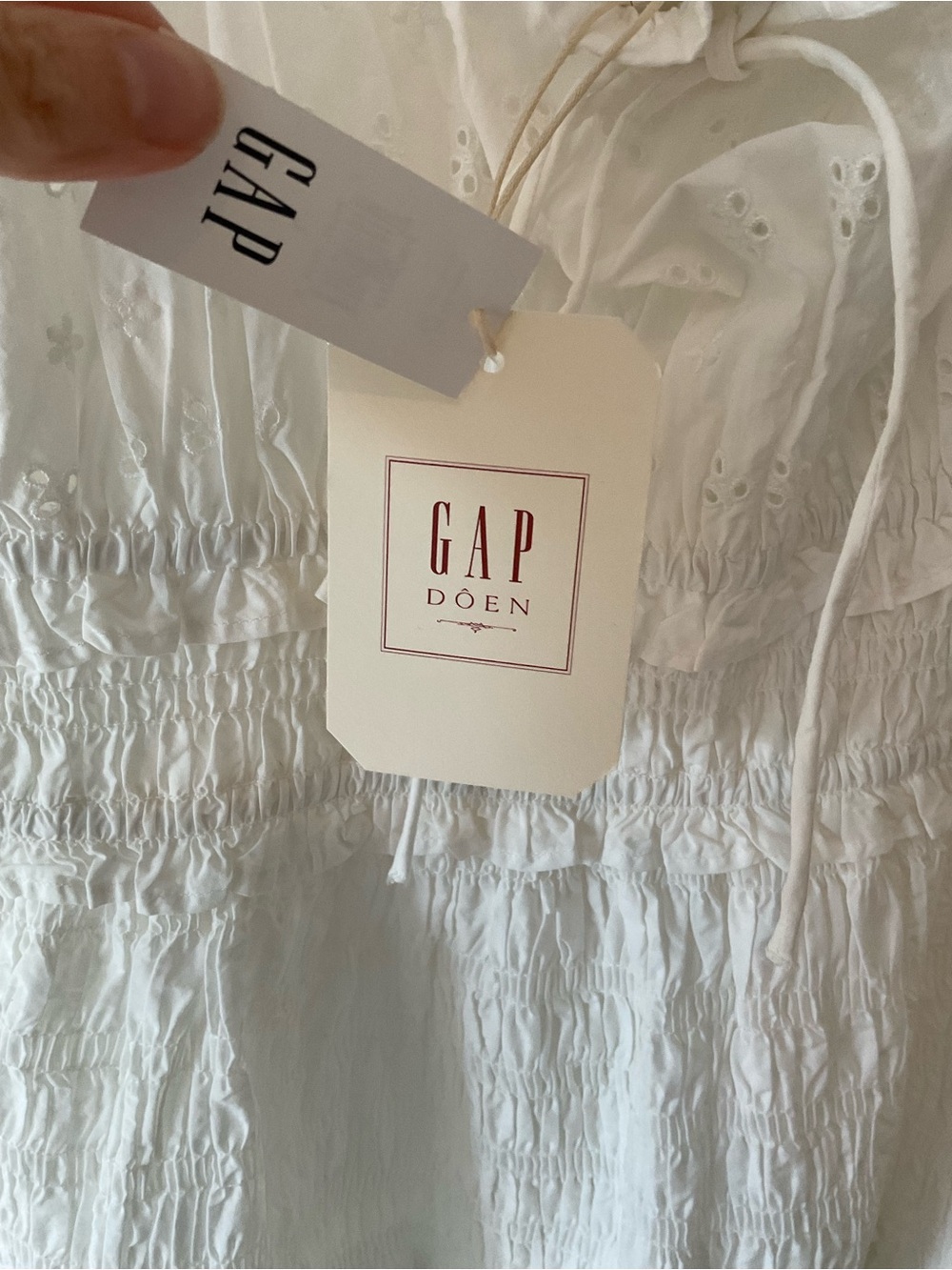 GAP x DOEN White Eyelet Maxi Dress SIZE L - Picture 5 of 7